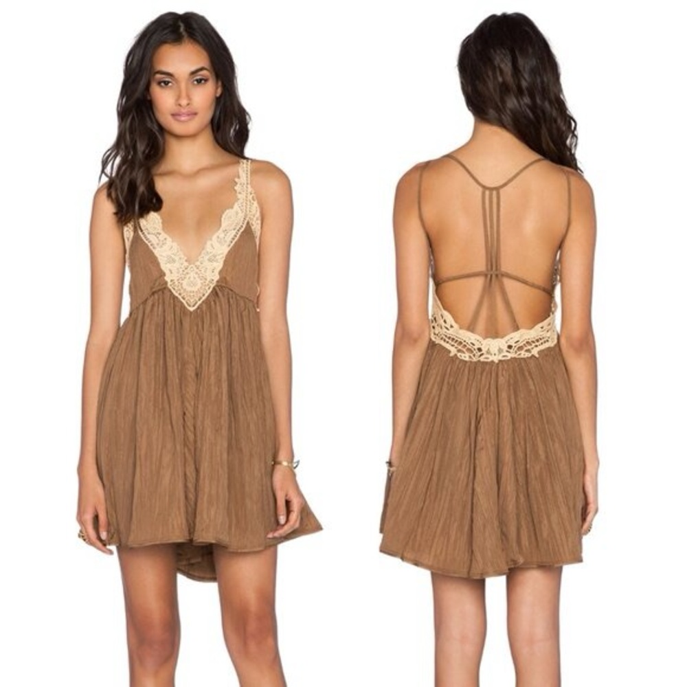 Free People Brown Lace Mini Dress - XS - Picture 8 of 8